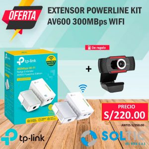 extensor wifi power line av600 kit web cam