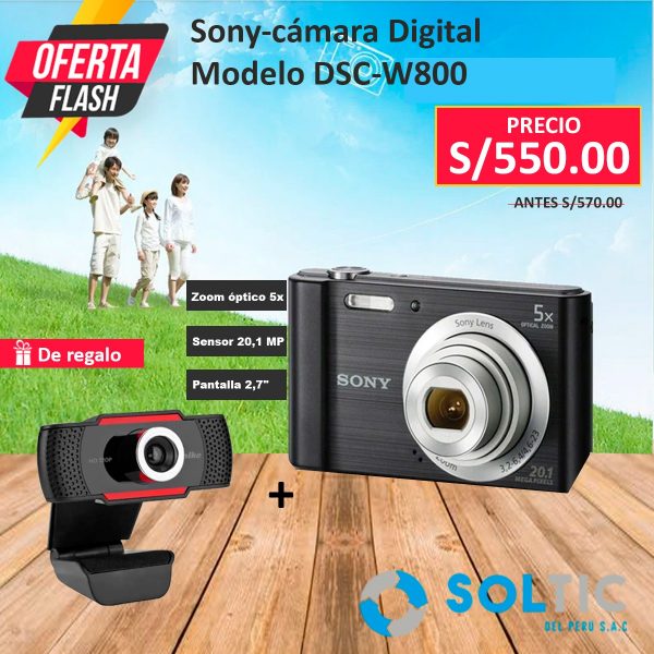 camara digital sony dsc w800 20.1 pixeles camara web