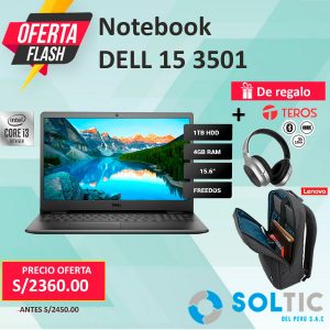 Notebook Dell 15 3501 Core i3 4gb 1Tb HDD 15.6